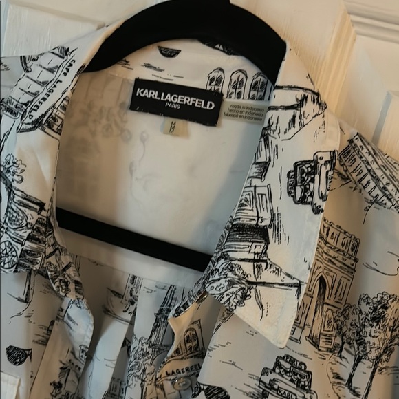 Karl Lagerfeld Black and White button up shirt - Picture 1 of 3